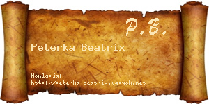 Peterka Beatrix névjegykártya